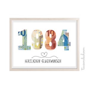 PDF Geldgeschenk Geschenk zum 40 Geburtstag Wunscherfüller Geburtstagskarte herzlichen Glückwunsch 25 30 40 50 60 Download Selbstdruck Bild 2