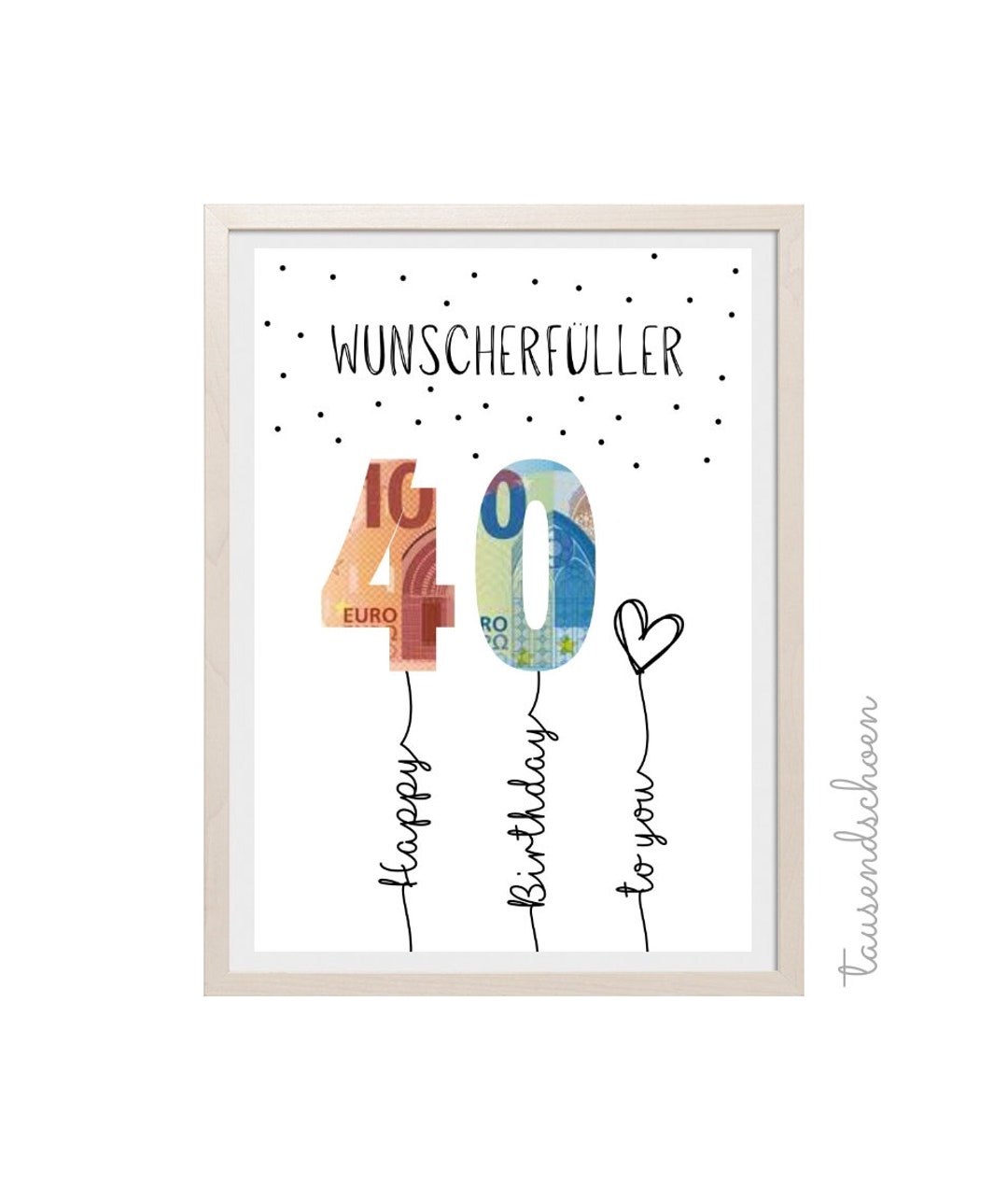 PDF Geldgeschenk Geschenk zum 40 Geburtstag Wunscherfüller