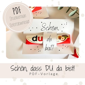 Duplo Druckvorlage Geschenk Gastgeschenk Schön dass du da bist  Herzlich Willkommen Hochzeit Kommunion Taufe Hochzeit Geburtstag Schule DIY