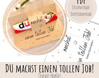 ¡Lo estás haciendo genial! Plantilla imprimible | Idea de regalo Duplo | Regalo para empleados en PDF | Tarjeta de agradecimiento para jefes y compañeros