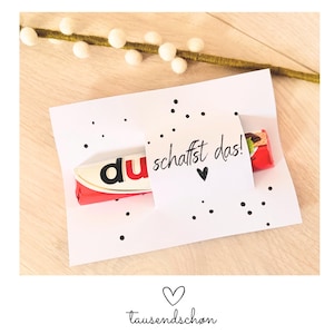 Modello di stampa Duplo Puoi farlo Incoraggiamento Regalo Fortuna Esame Maturità Scuola Formazione Auto Buona fortuna Incoraggiamento Studente Studio