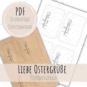 Cierre imprimible para bolsa de Pascua | Plantilla PDF de Feliz Pascua | Regalo de Pascua en bolsa | Idea de regalo de Pascua DIY | para bolsas de celofán