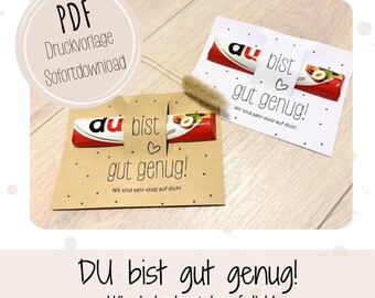 Duplo PDF Print Template You Are Good Enough Report Card Gift Children's Farewell Gift End of School Year Teacher to Student School Kindergarten