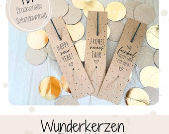 DIY Sparkler Packaging | PDF Craft File | Download & Print | New Year's Eve and New Year's Gift Idea | New Year's Eve/New Year's Day Party Favor