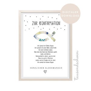 Money gift Gift for confirmation, communion, youth consecration, baptism or confirmation DIY gift for girls and boys A4 Give money as a gift