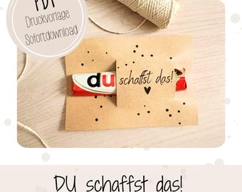 Duplo printable template You can do it! Encouragement gift Good luck Exam High school diploma School Apprenticeship Car Good luck Encouragement Student University