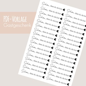 Modello PDF regalo ospite A4 tatuaggio candela adesivi candela candele bello che tu sia qui comunione compleanno regalo di nozze fai da te