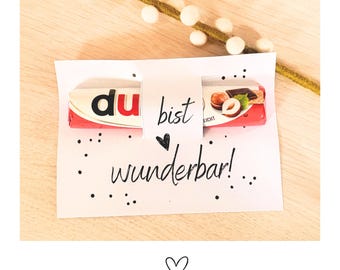 Duplo printable template You are wonderful message attention chocolate bar small gift encouragement team friend girlfriend colleague friend