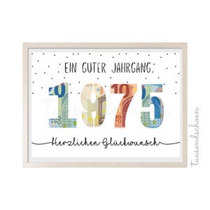 PDF - Geldgeschenk 50 Geburtstag Wunscherfüller Geburtstagskarte Download zum Ausdrucken herzlichen Glückwunsch Bild 25 30 40 50 60