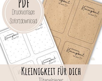 PDF Small Gift Bag Insert Download Printable Small Gift Birthday Raysin Farewell Gift Card Sales Cabinet Souvenir