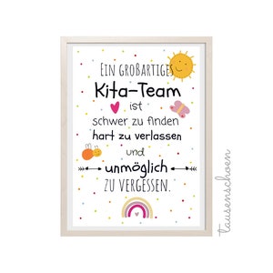 PDF Thank you farewell gift Kindergarten gift Educator Educator Kita Team Kindergarten Farewell gift Kindergarten