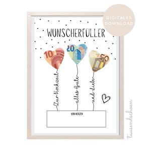 PDF - Geldgeschenk Hochzeit Trauung Wunscherfüller Geldgeschenk Hochzeit Geschenk zur Hochzeit standesamtliche Trauung