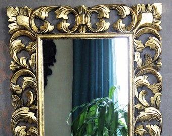 eleganter Wandspiegel Spiegel Barockspiegel Barock Rokoko massiv Holz antik gold oder silber antik 127cm x 70cm