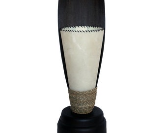 Lámpara de mesa lámpara de mesa hoja de palma exótica marrón oscuro H: 65 cm