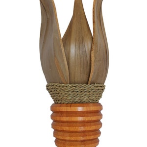 Holz Palmblatt Wandlampe natur Afrika hellbraun oder dunkelbraun H: 50cm hellbraun