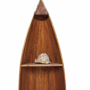 Wooden shelf boat boat shape maritime boat shelf 95 cm brown light brown