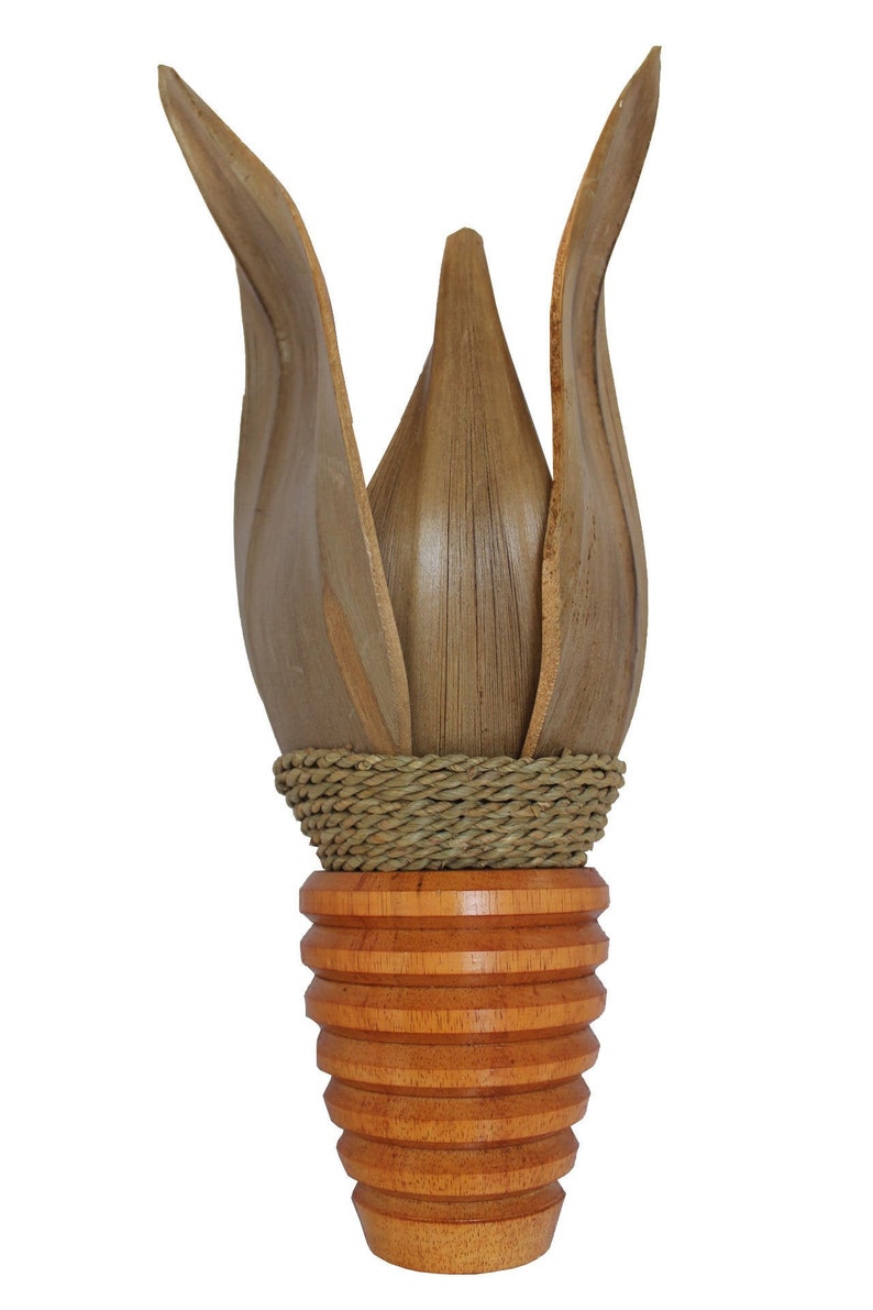 Holz Palmblatt Wandlampe natur Afrika hellbraun oder dunkelbraun H: 50cm hellbraun