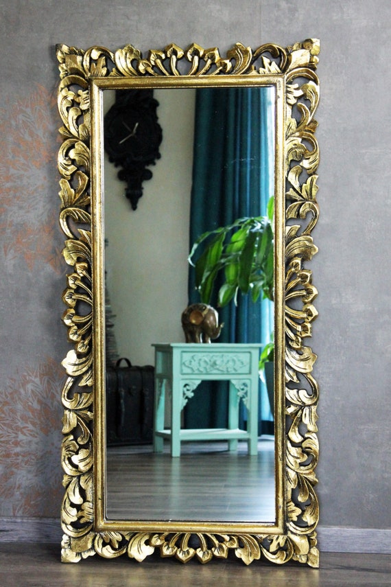 Specchio da parete specchio barocco specchio da corridoio barocco specchio  da parete in legno rococò specchio da parete in legno oro antico 120 cm x  60 cm -  Italia