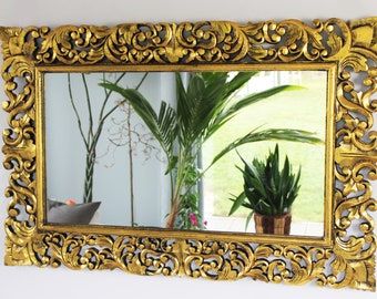 Wandspiegel Spiegel Barock Barockspiegel wooden wall mirror miroir Holz gold antik antique 120cm x 70cm, 120cm x 80cm