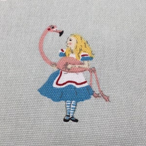 Alice in Wonderland Cushion with Inner Pad, Square Pillow 35cm x 35cm image 4