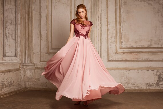 pink sequin formal dress
