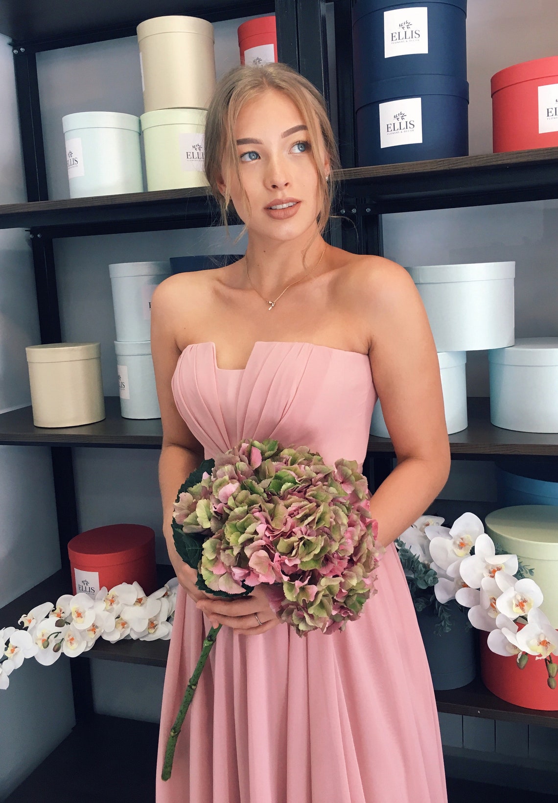 Red and Pink Bridesmaid Dress Long Lace Chiffon Prom Dress Etsy