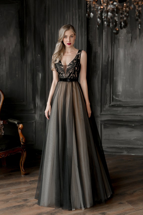 Blush and black wedding dress Clearance