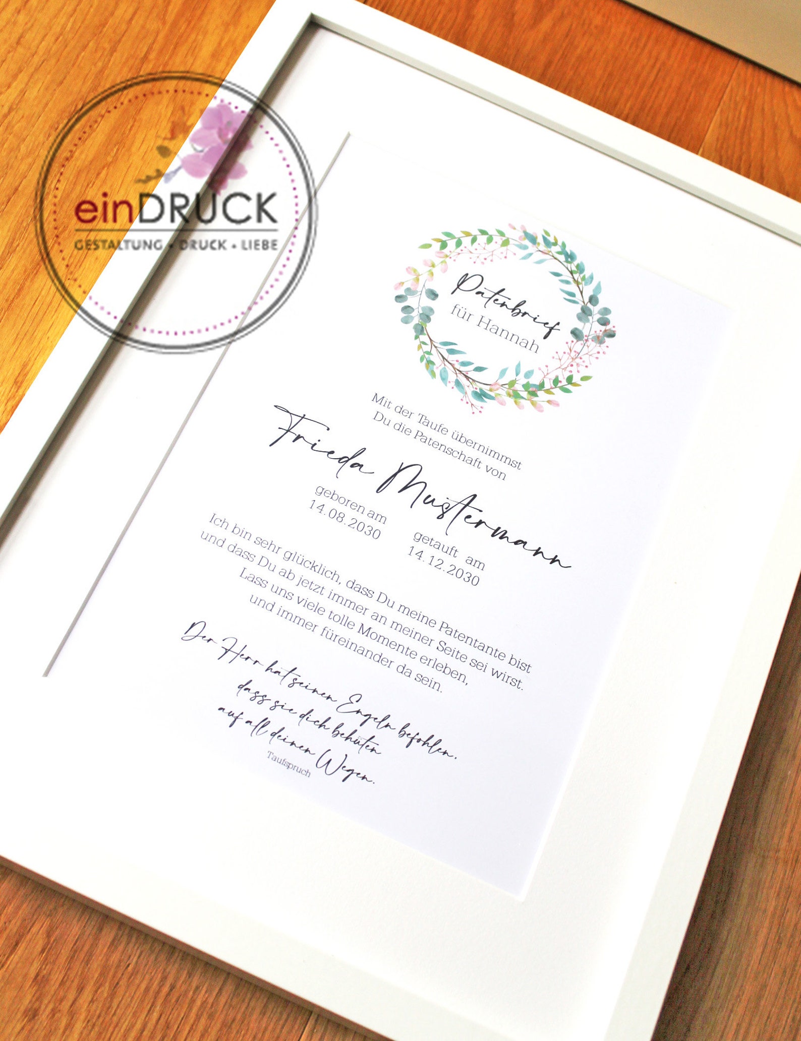 Patenurkunde Patenbrief Geschenk für die Patentante Etsy.de
