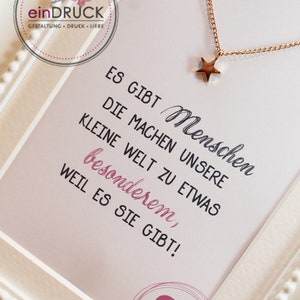 Geschenk Karte und Schmuck - Mama, Partner, Freund, besondere Menschen, einDruck, Spruchbild, beste Freundin, Weihnachten, Kette