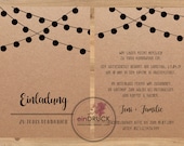 invitation to communion, communion invitation celebration, vintage, modern,impression, lampions, kraftpaper, natural paper,