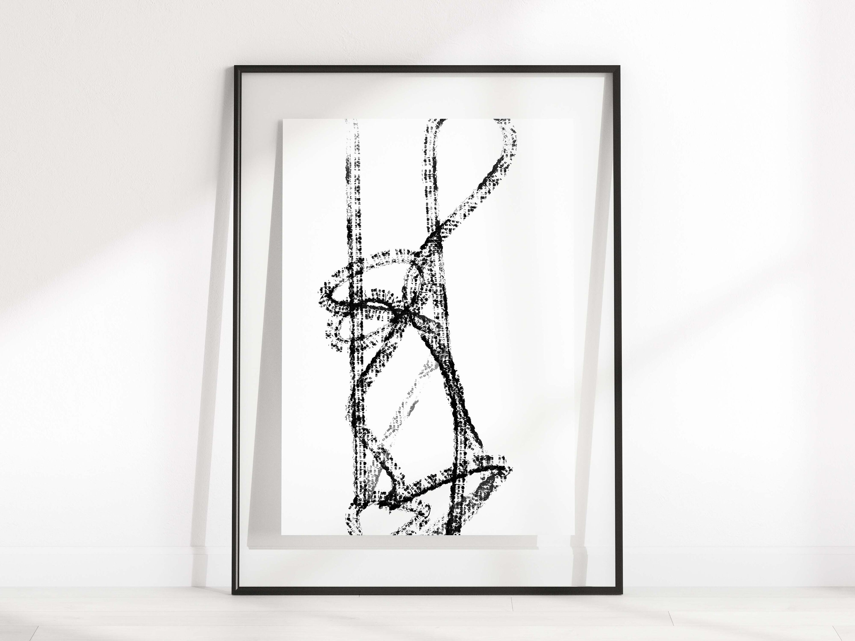 Scandinavian Black and White Art Print/printed Abstract Wall Art/large ...