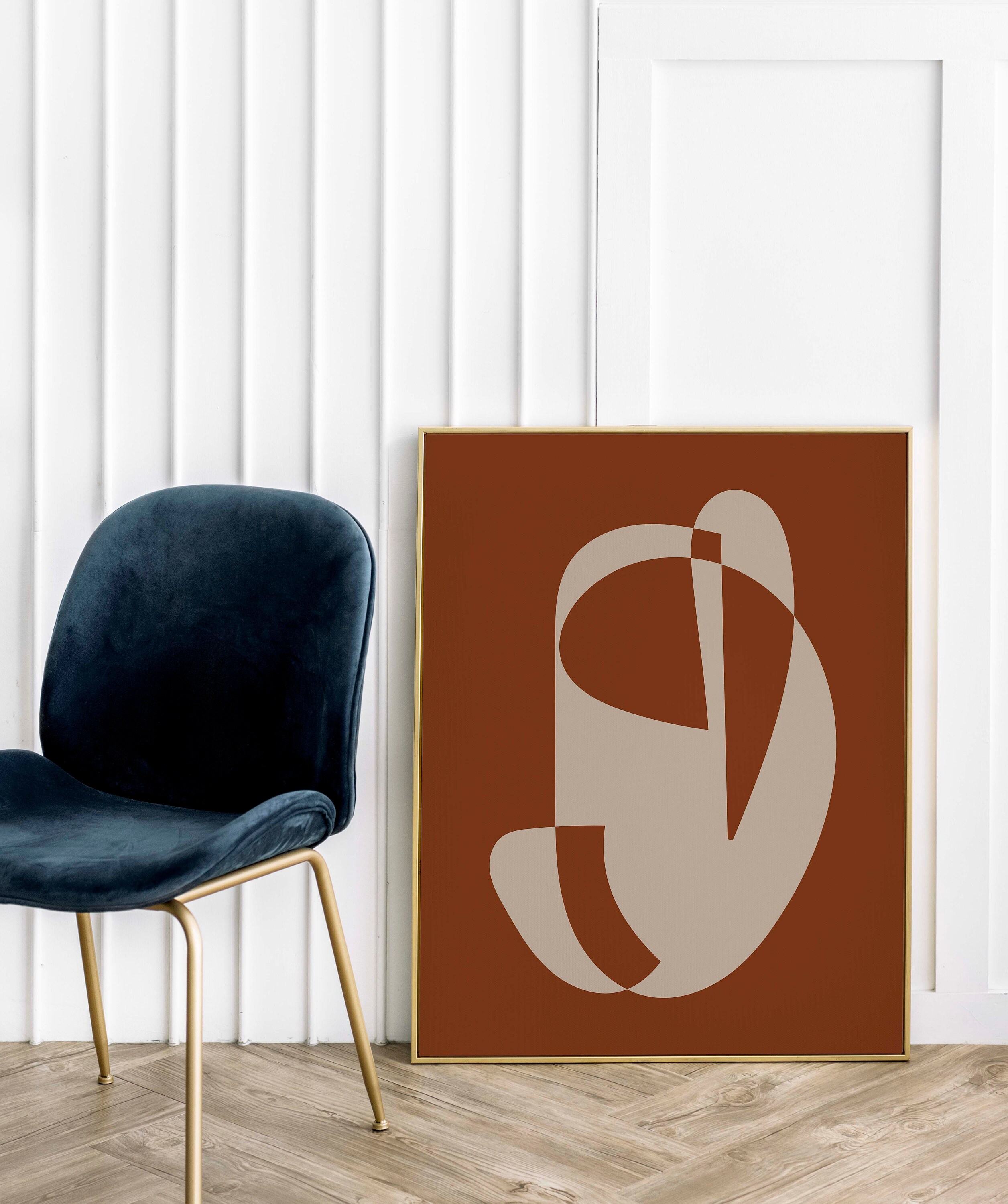 Large Burnt Orange Abstract Wall Art Print/modern Minimalist Etsy