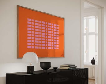 Minimalist Colorful art print/Pink, Orange & red bold vibrant wall art/Modern contemporary art/Printed Extra large poster/70x100 wall decor.