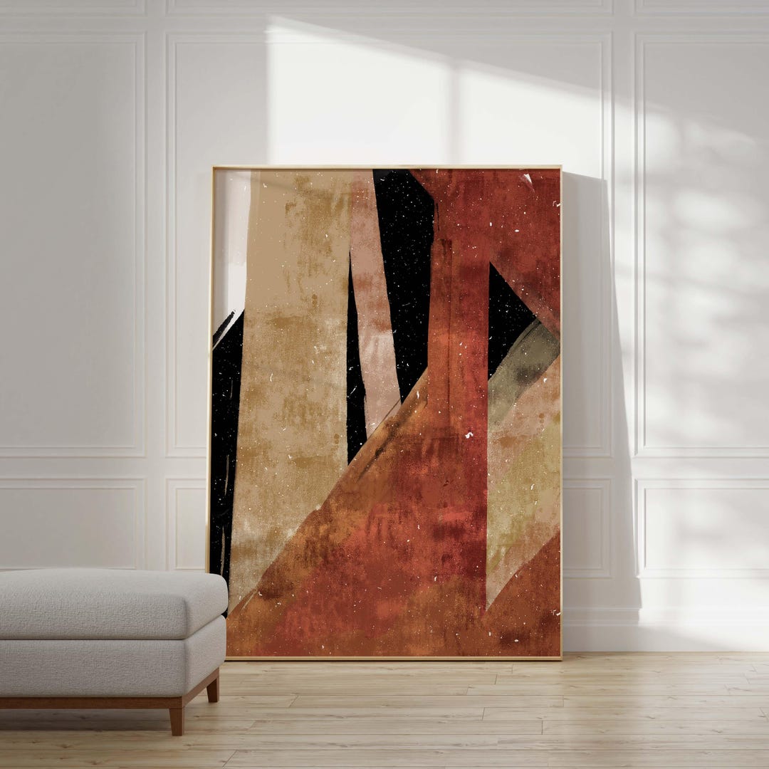 Rust Abstract Art Print: Warm Neutral Giclee Poster - Etsy