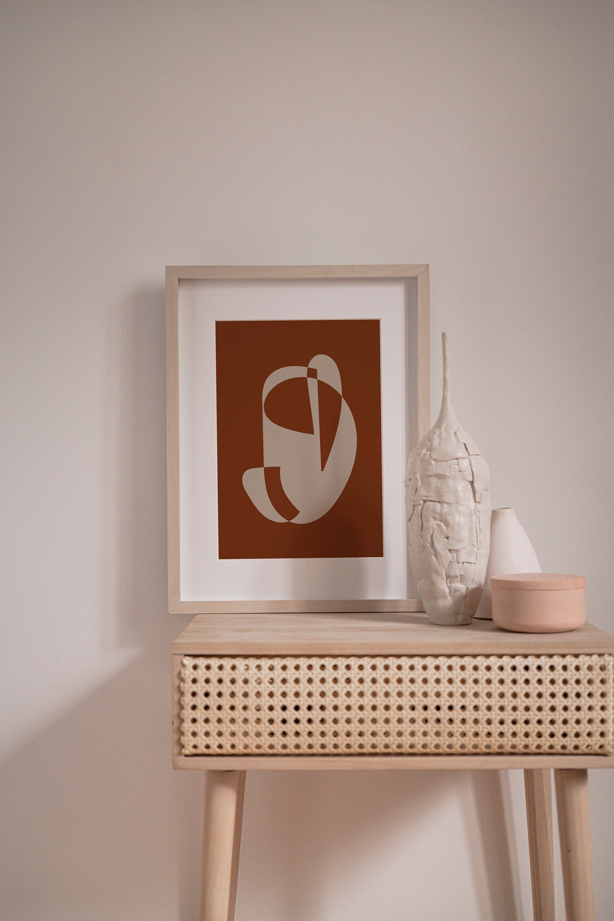 Large Burnt Orange Abstract Wall Art Print/modern Minimalist Etsy