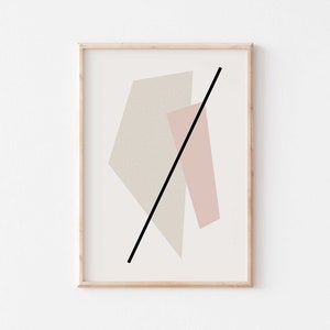 Minimalist Nursery abstract wall art print/Neutral earthy tone bohemian wall decor poster/Scandinavian Bedroom art print/Pastel pink print.