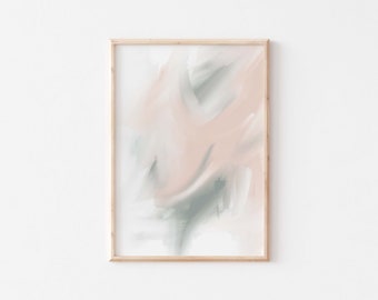 Pastel abstract wall art/pink and green Minimal abstract wall art/Modern abstract art/bedroom wall decor/Abstract art print/contemporary art