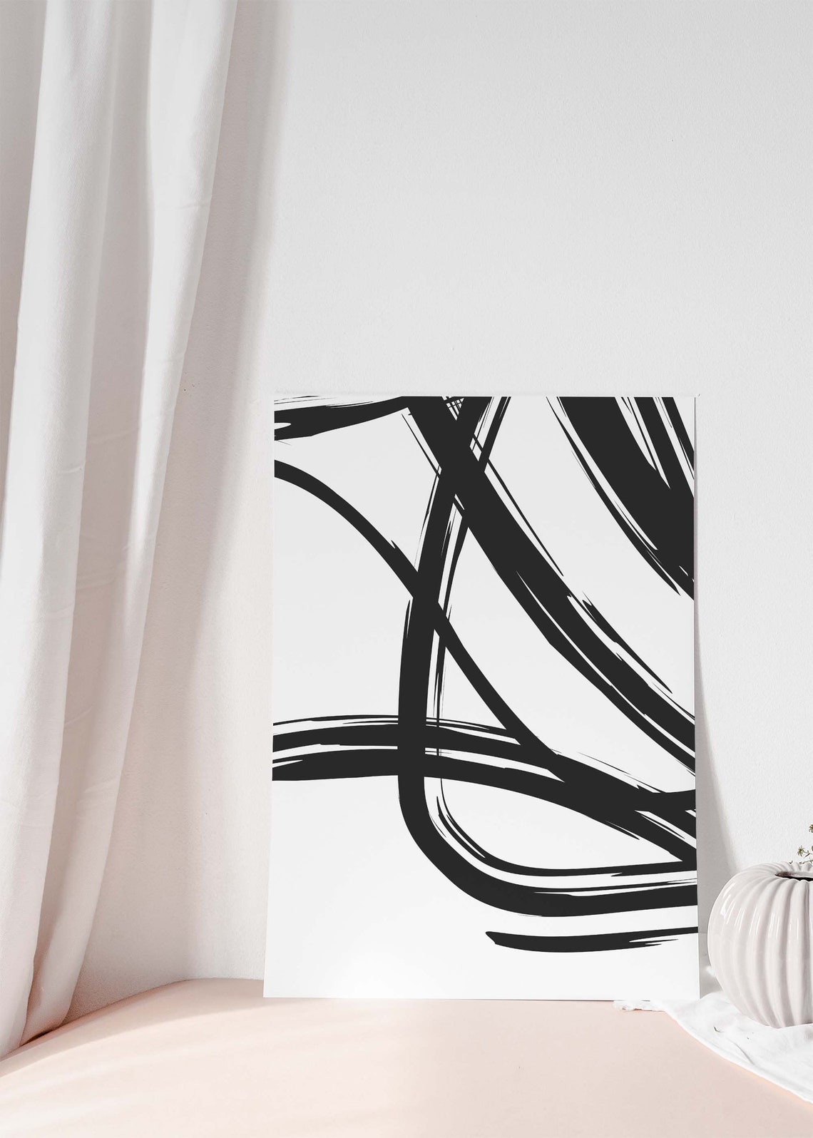Extra Large Black and White Abstract Wall Art/abstract Art - Etsy