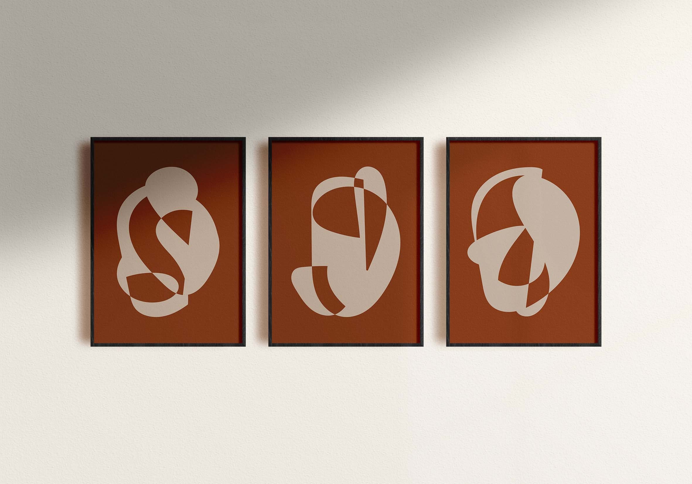 Large Burnt Orange Abstract Wall Art Print/modern Minimalist Etsy
