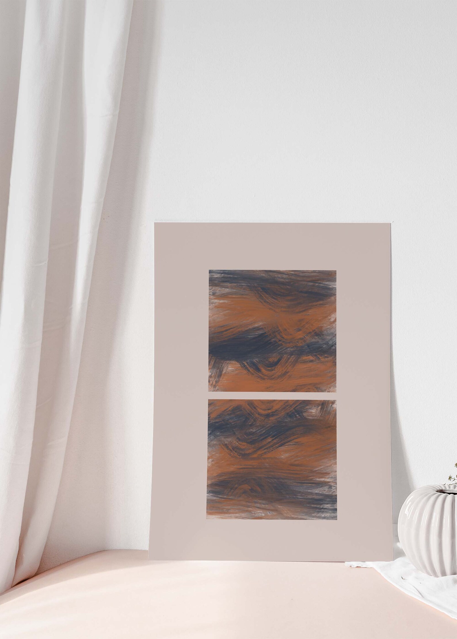 Burnt Orange Abstract Wall Art Print/color Block Etsy