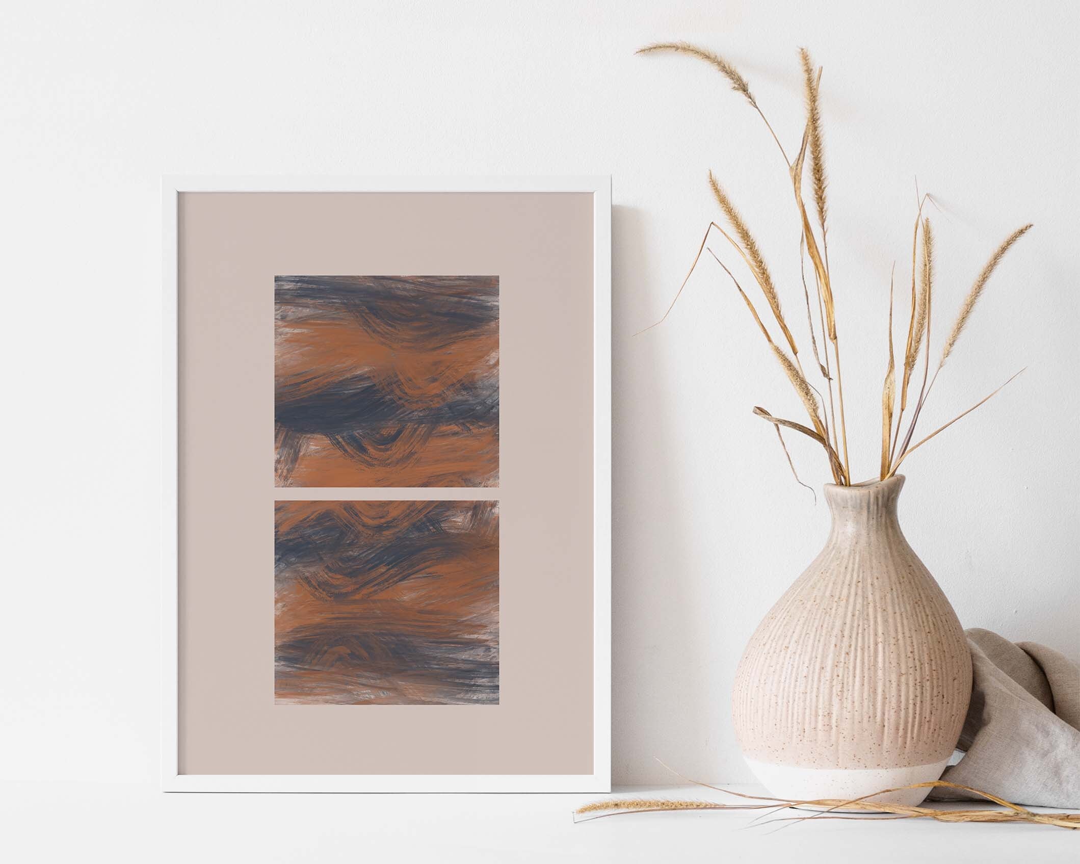 Burnt Orange Abstract Wall Art Print/color Block Etsy