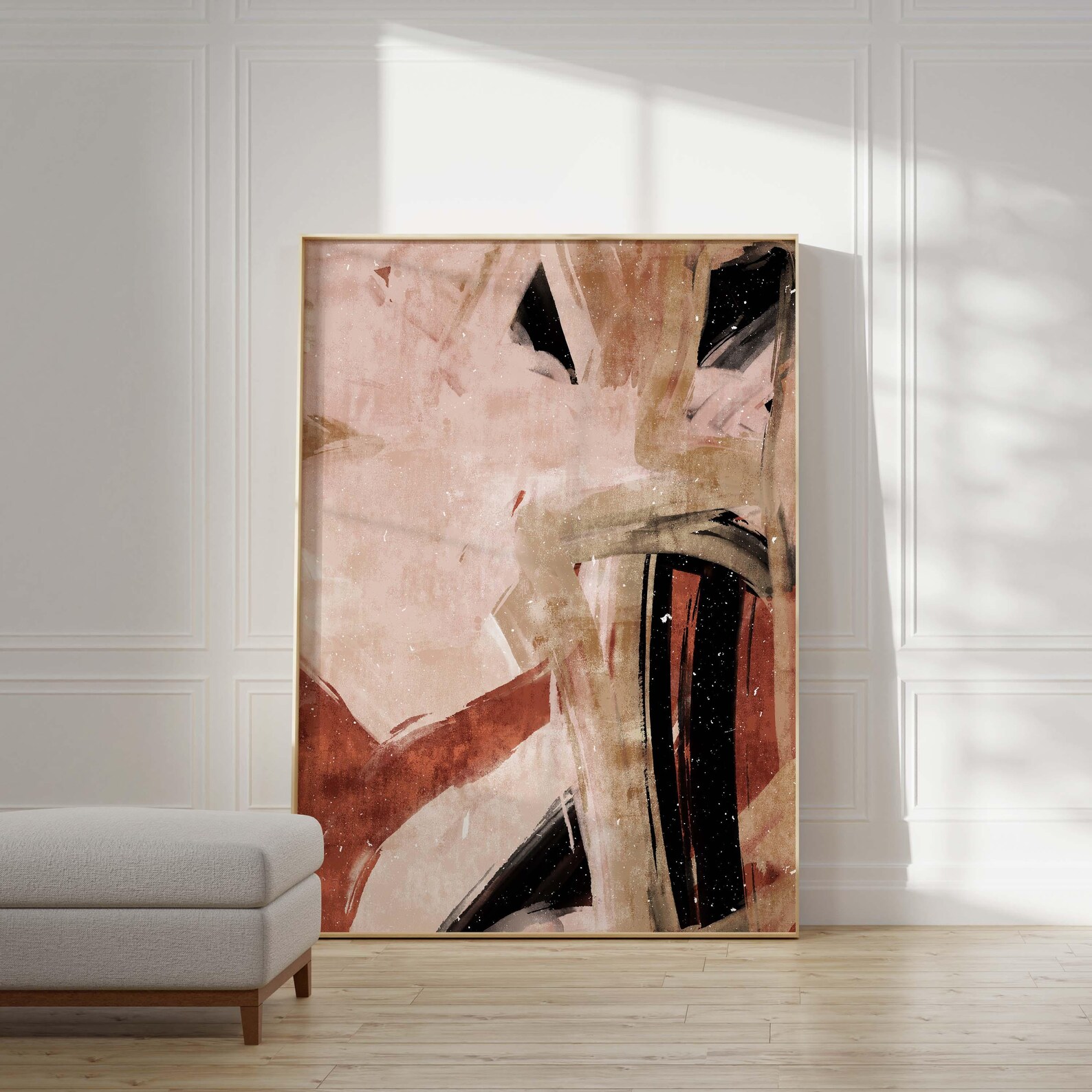Rust Abstract Painting/cream, Brown Neutral Wall Art Poster/warm Giclee ...