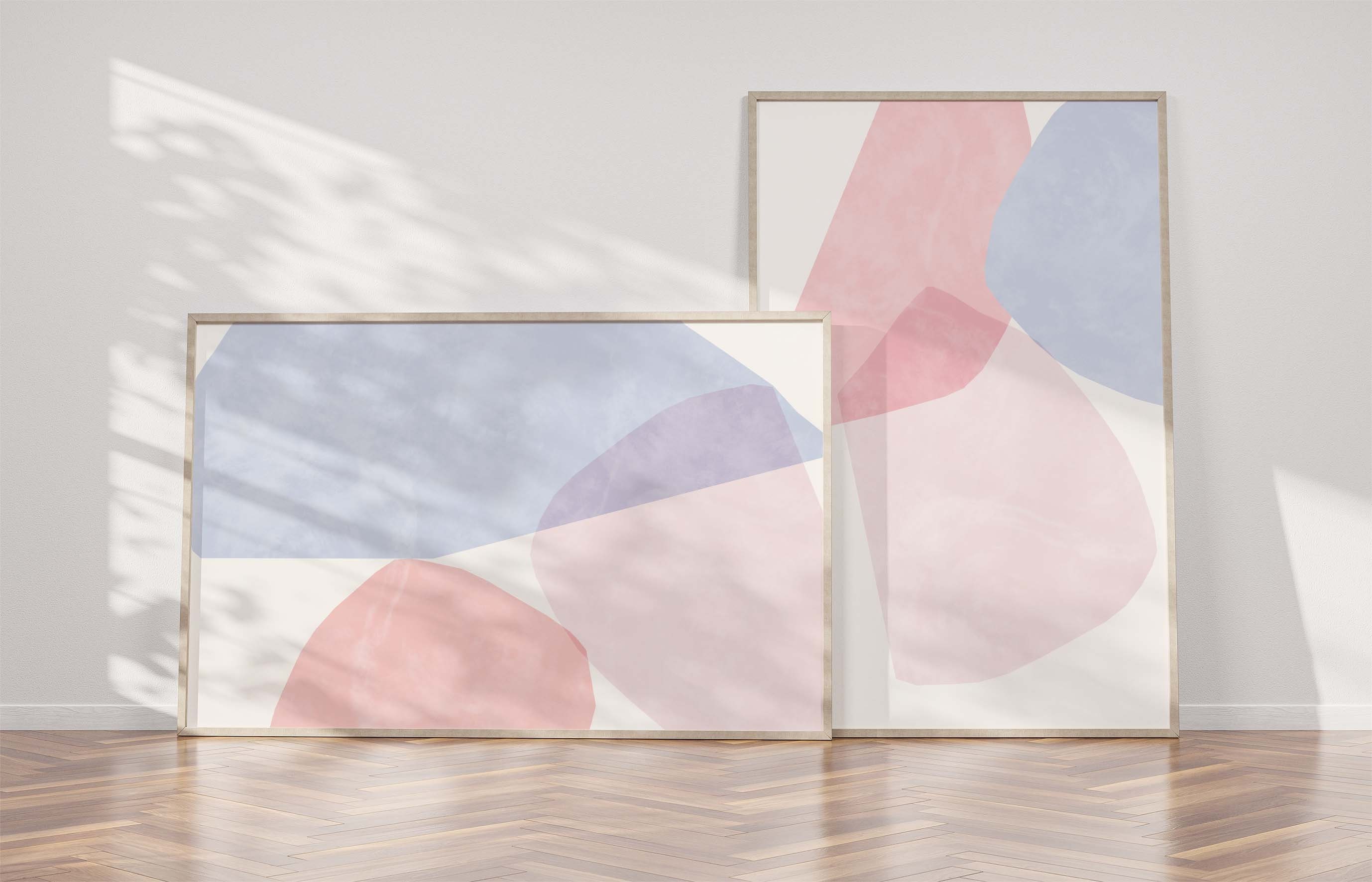 Set of 3 Pastel Abstract Wall Art Prints/large Nursery Room Etsy