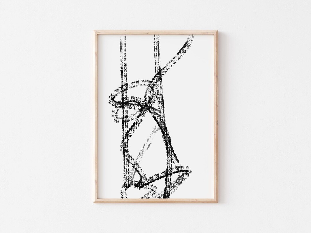Scandinavian Black and White Art Print/printed Abstract Wall Art/large ...