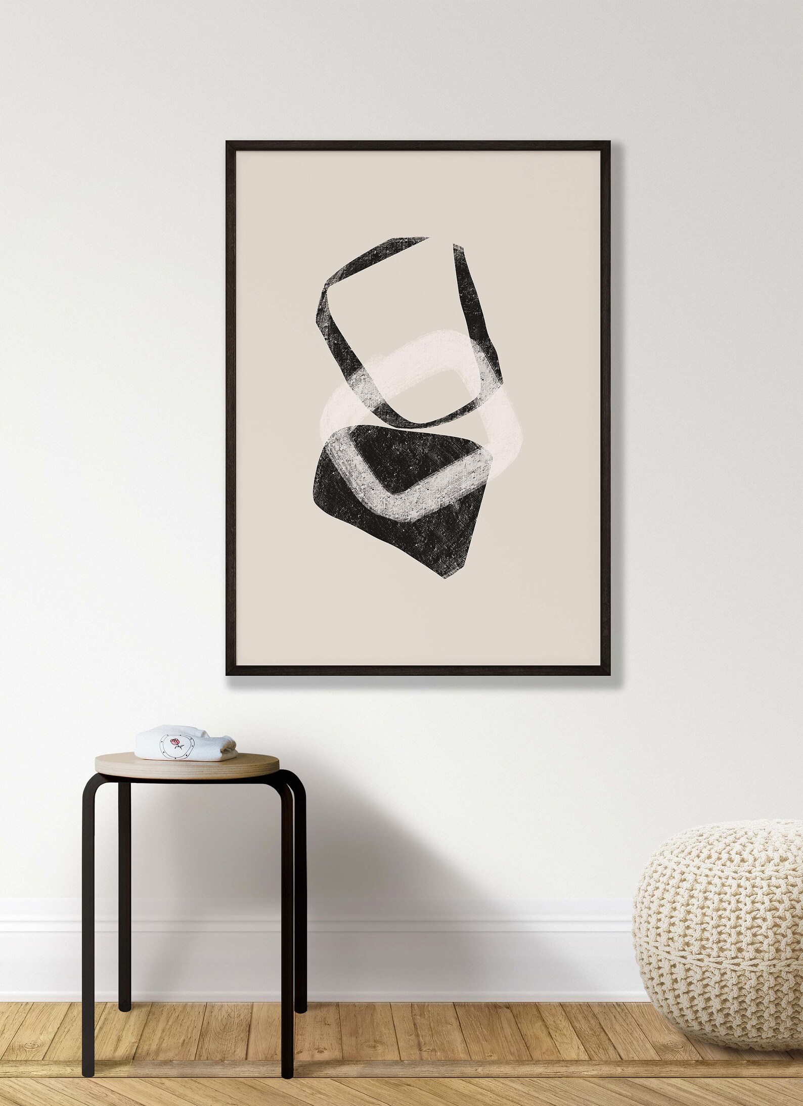 Black and Beige Abstract Wall Art/scandinavian Wall Art Etsy