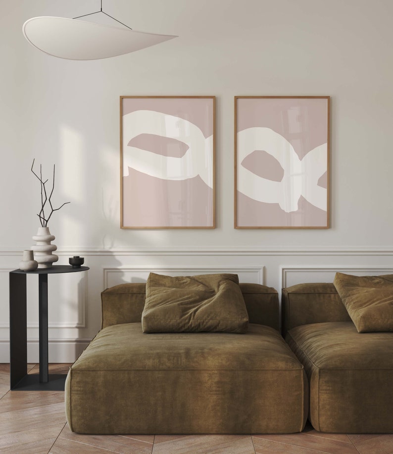 Abstract Printable Art Set of 2/minimalist Home Decor Wall Art/neutral ...