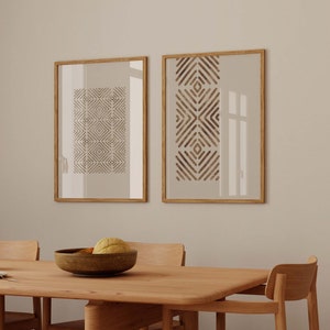 Islamic pattern art/Islamic wall art/Muslims home decor/Vintage Pattern art print/Boho Neutral art set of 2.
