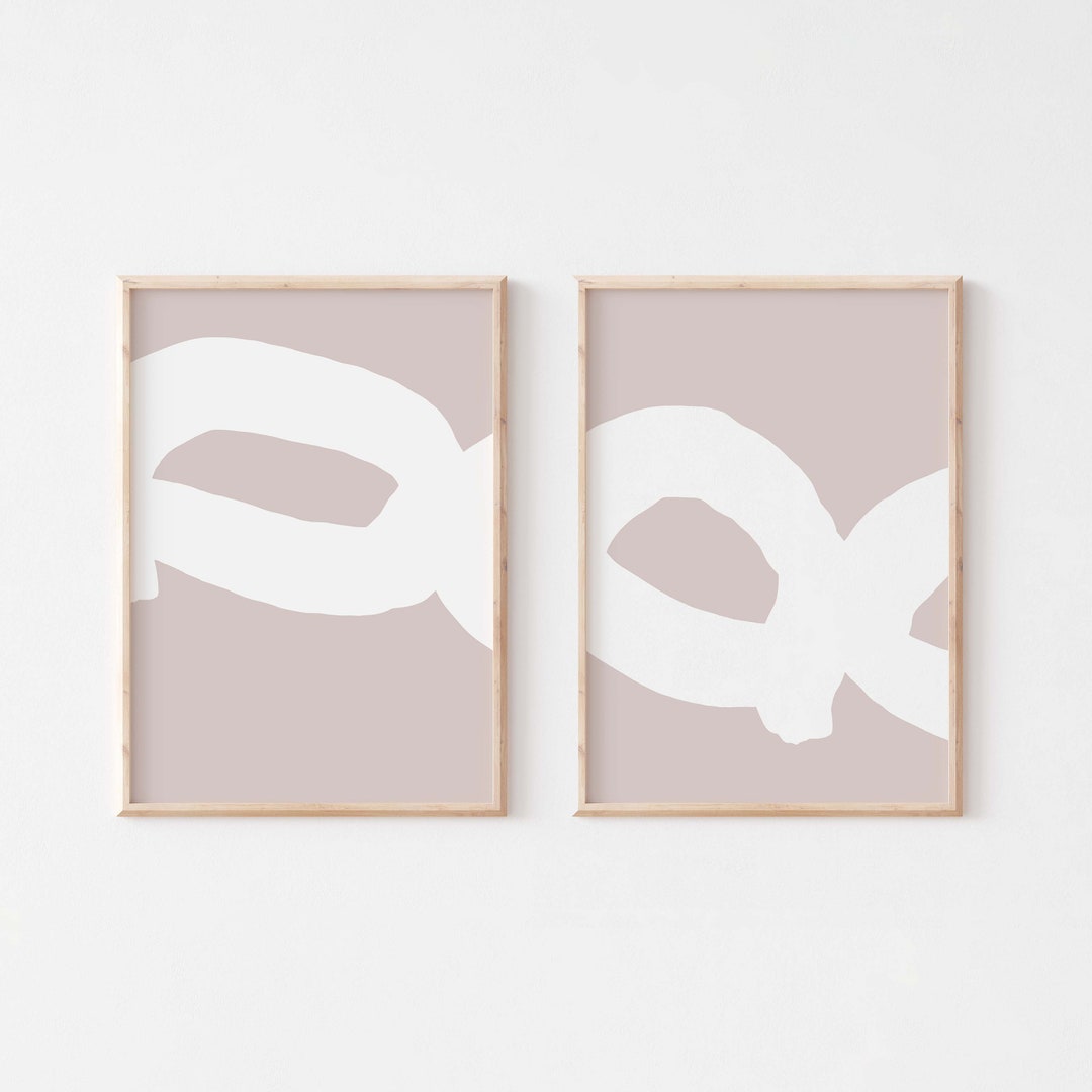 Abstract Printable Art Set of 2/minimalist Home Decor Wall Art/neutral ...