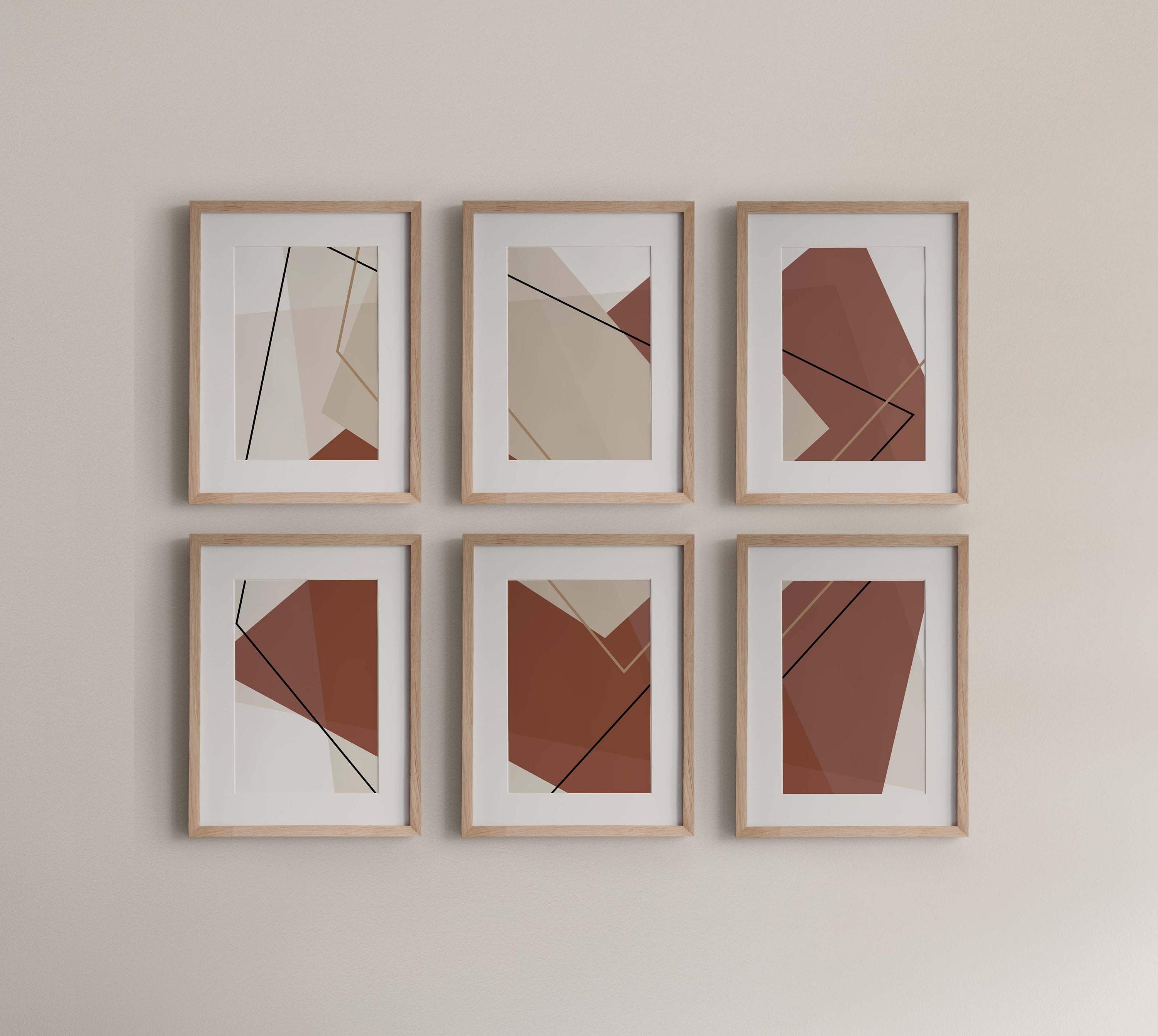 Terracotta abstract wall art print/Modern Minimalist Etsy
