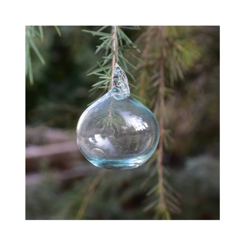 12 Transparent Christmas medium balls handmade of Syrian blown glass You can place a customized order mixing models & colors image 1